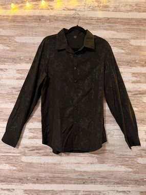 NFINITY Black Floral Jacquard Dress Shirt